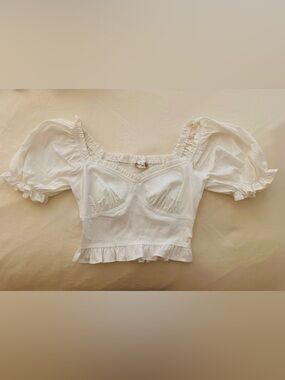 Altar’d State Crop Blouse with puffy sleeves
